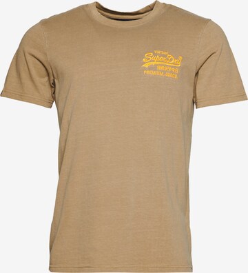 T-Shirt Superdry en beige : devant