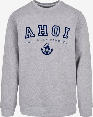 F4NT4STIC Sweatshirt 'Ahoi Knut & Jan Hamburg' in Grau: predná strana