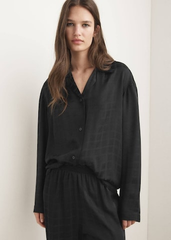 MANGO Schlafshirt 'Samui' in Schwarz: Vorderseite