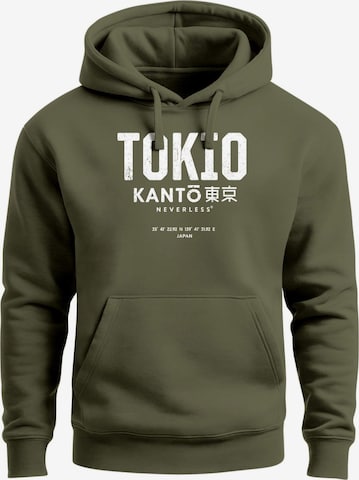 Neverless Sweatshirt 'Tokio' in Grün: Vorderseite