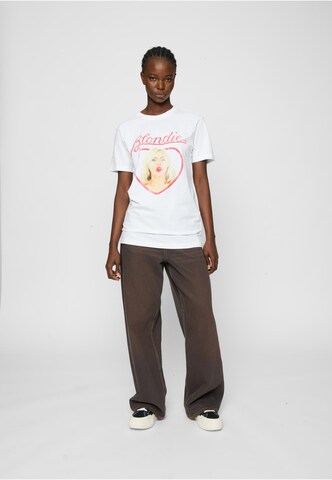 Merchcode T-Shirt 'Blondie Heart Of Glass' in Weiß