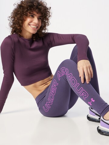 UNDER ARMOUR Skinny Sporthose 'Favorite' in Lila