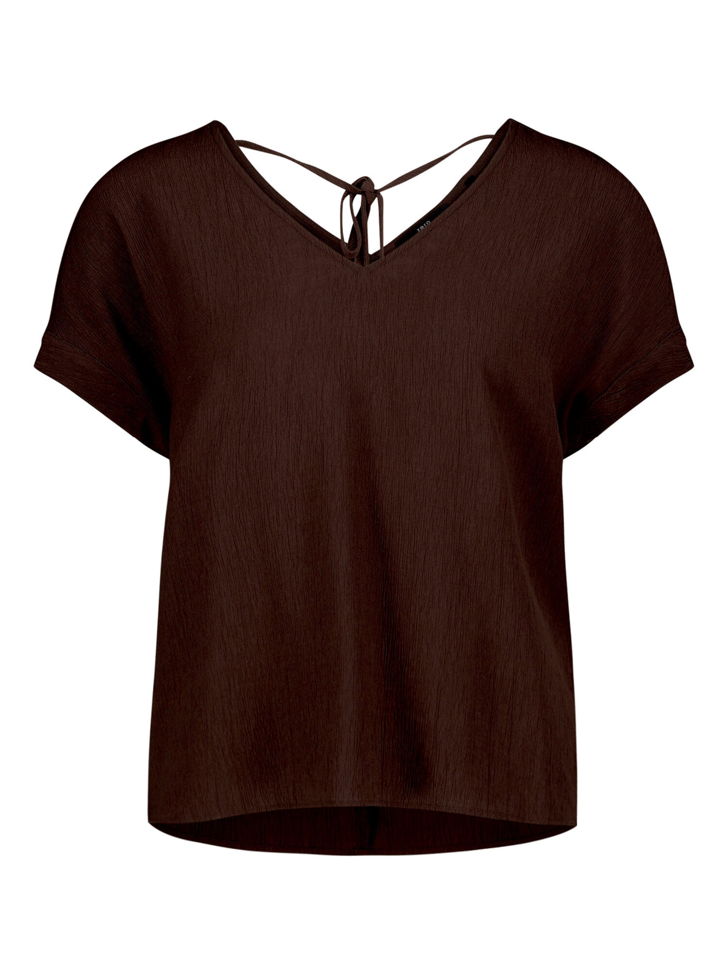 Camicia da donna di zero in marrone: frontale