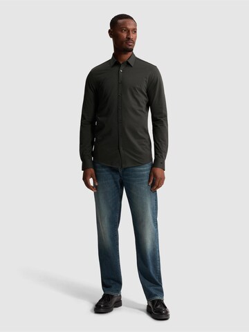 CAST IRON - Ajuste estrecho Camisa 'Shirt in jersey with Kent collar' en gris