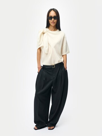 GOBI Cashmere Pullover 'Bow-Tie Cashmere T-shirt'‌‌‌‌‌‌ in Weiß