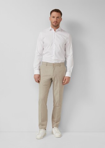 s.Oliver Slimfit Pantalon 'Pure' in Beige: voorkant