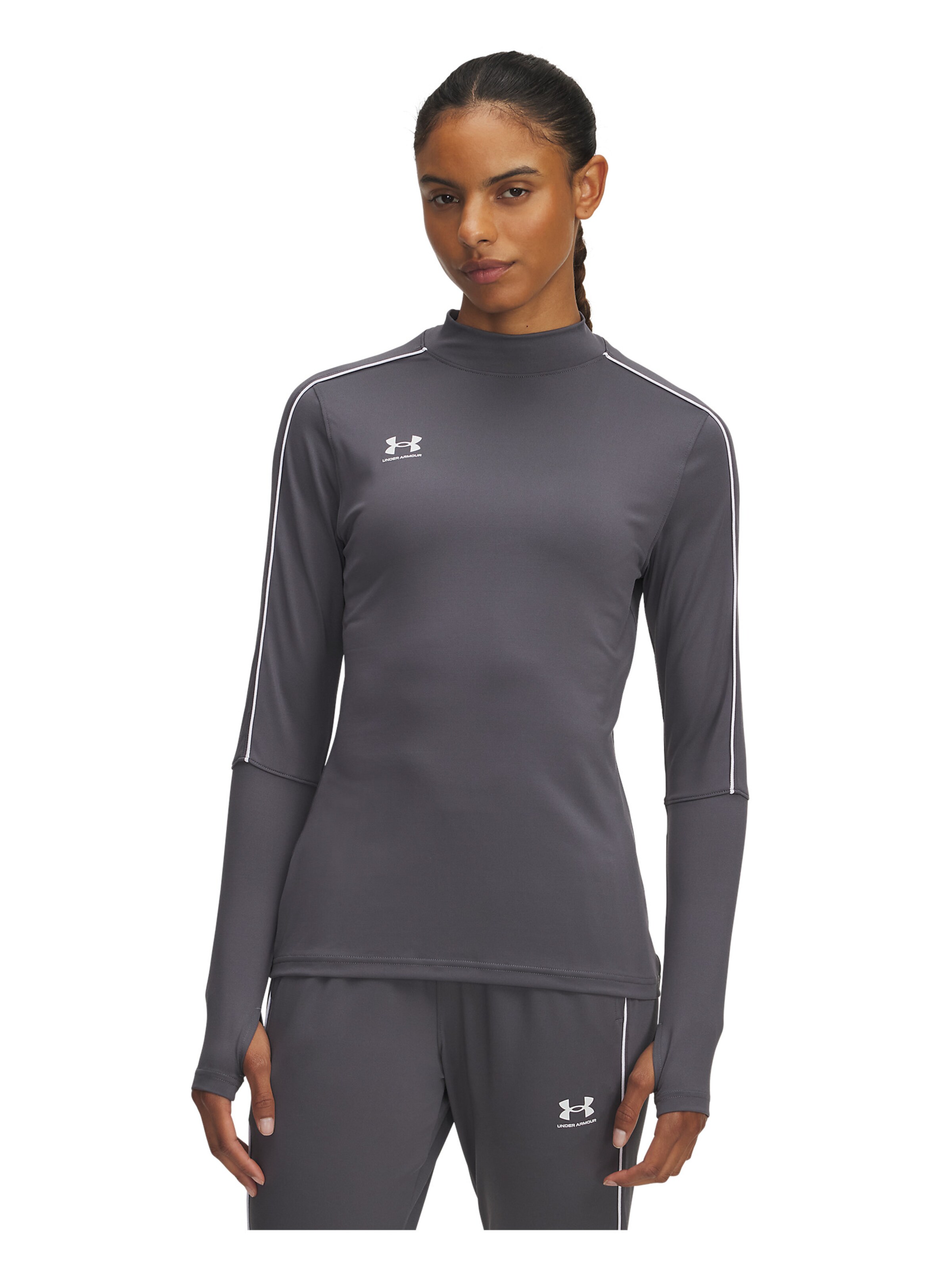 UNDER ARMOUR Performance shirt 'Challenger' in Grey: front