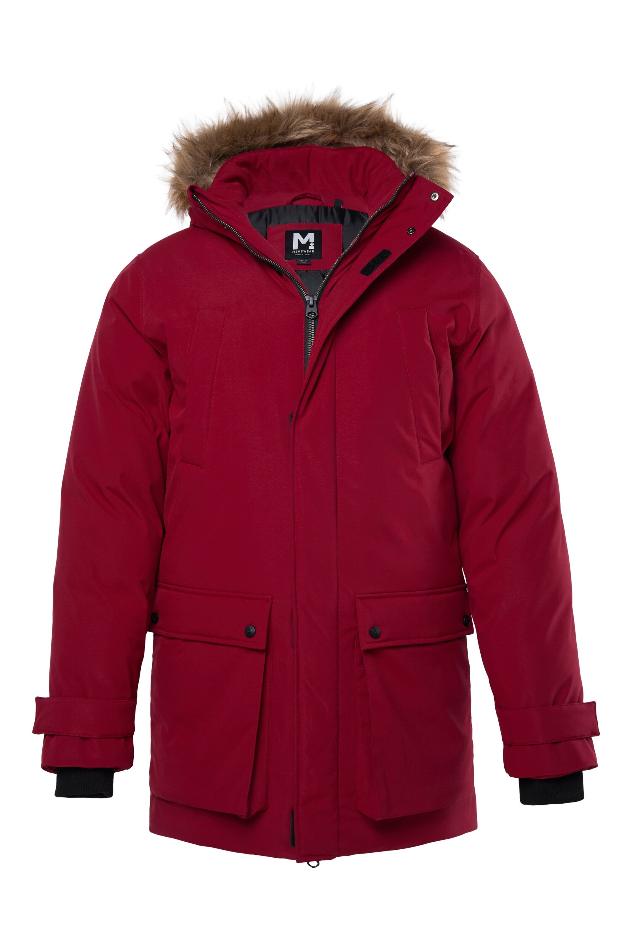Men Plus Parka in Rot: Vorderseite