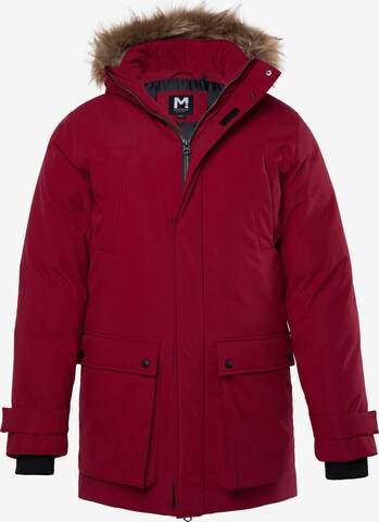 Men Plus Winter Parka in Red: front