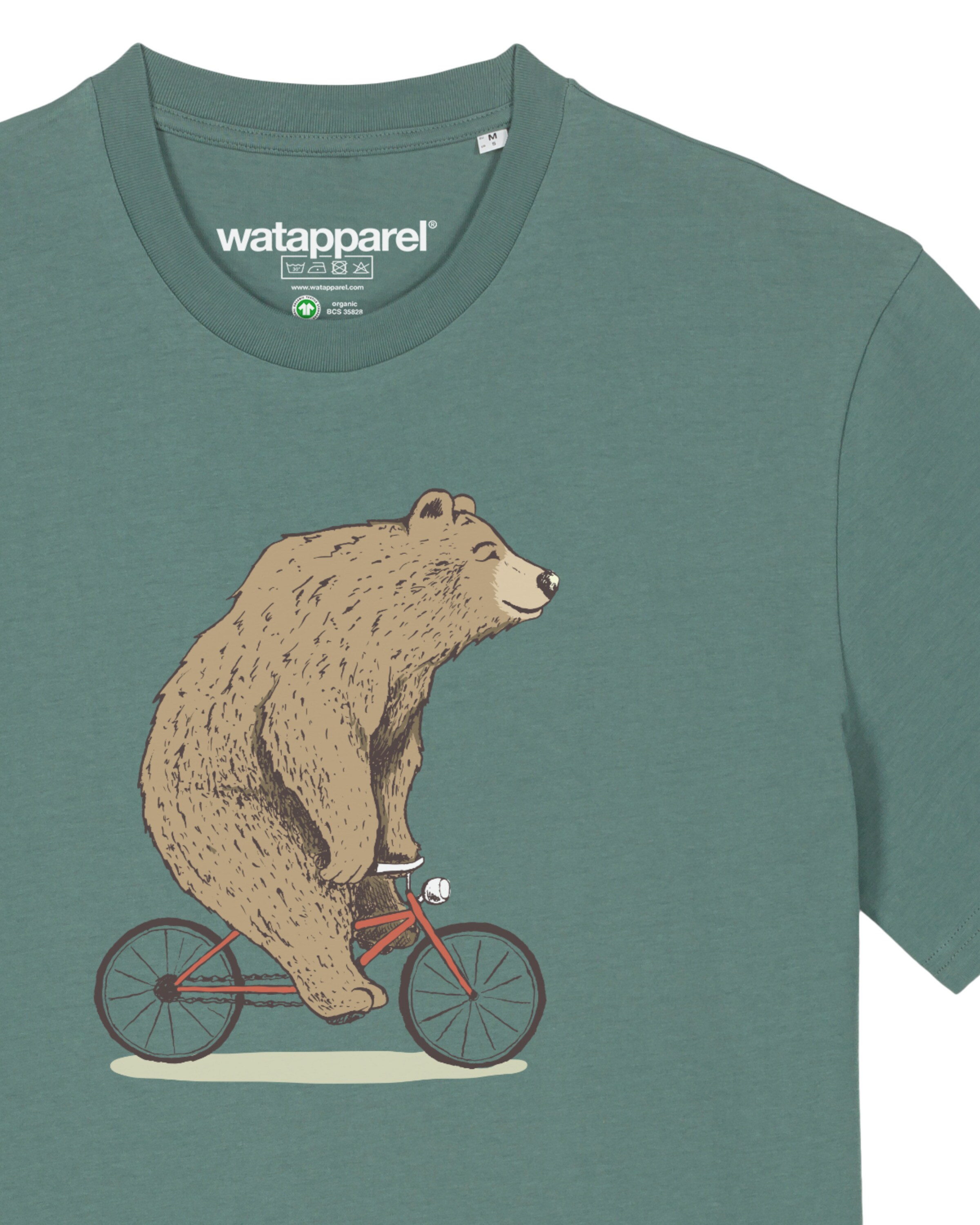 T-Shirt ' Fahrradbär ' Watapparel en vert