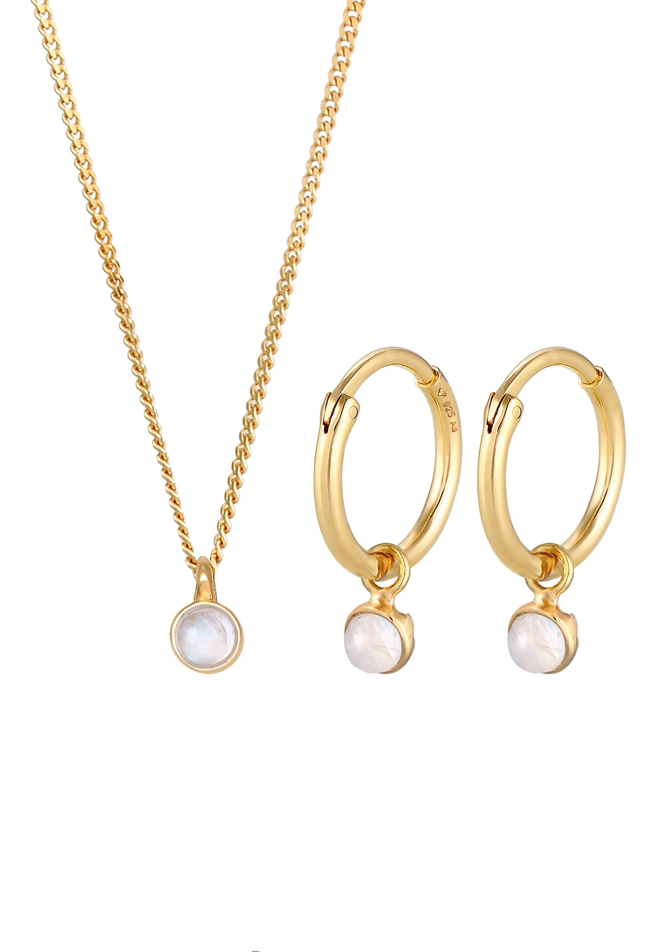 ELLI PREMIUM - Conjunto de joyería 'Mondstein' en oro