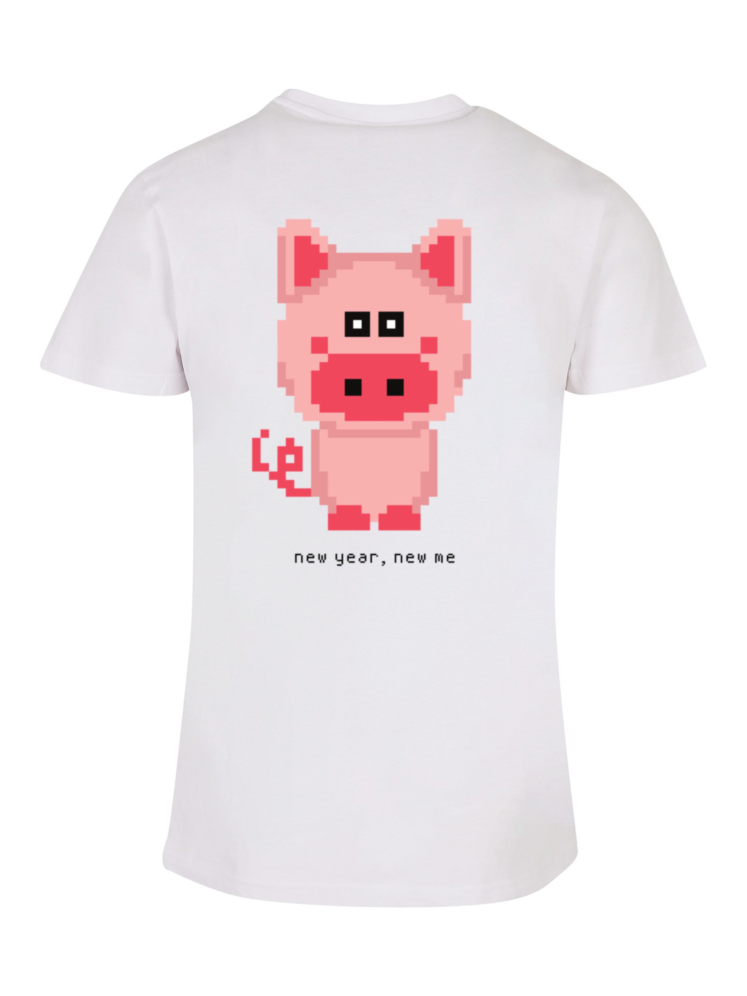 T-Shirt 'Happy People Only Good Vibes' F4NT4STIC en blanc