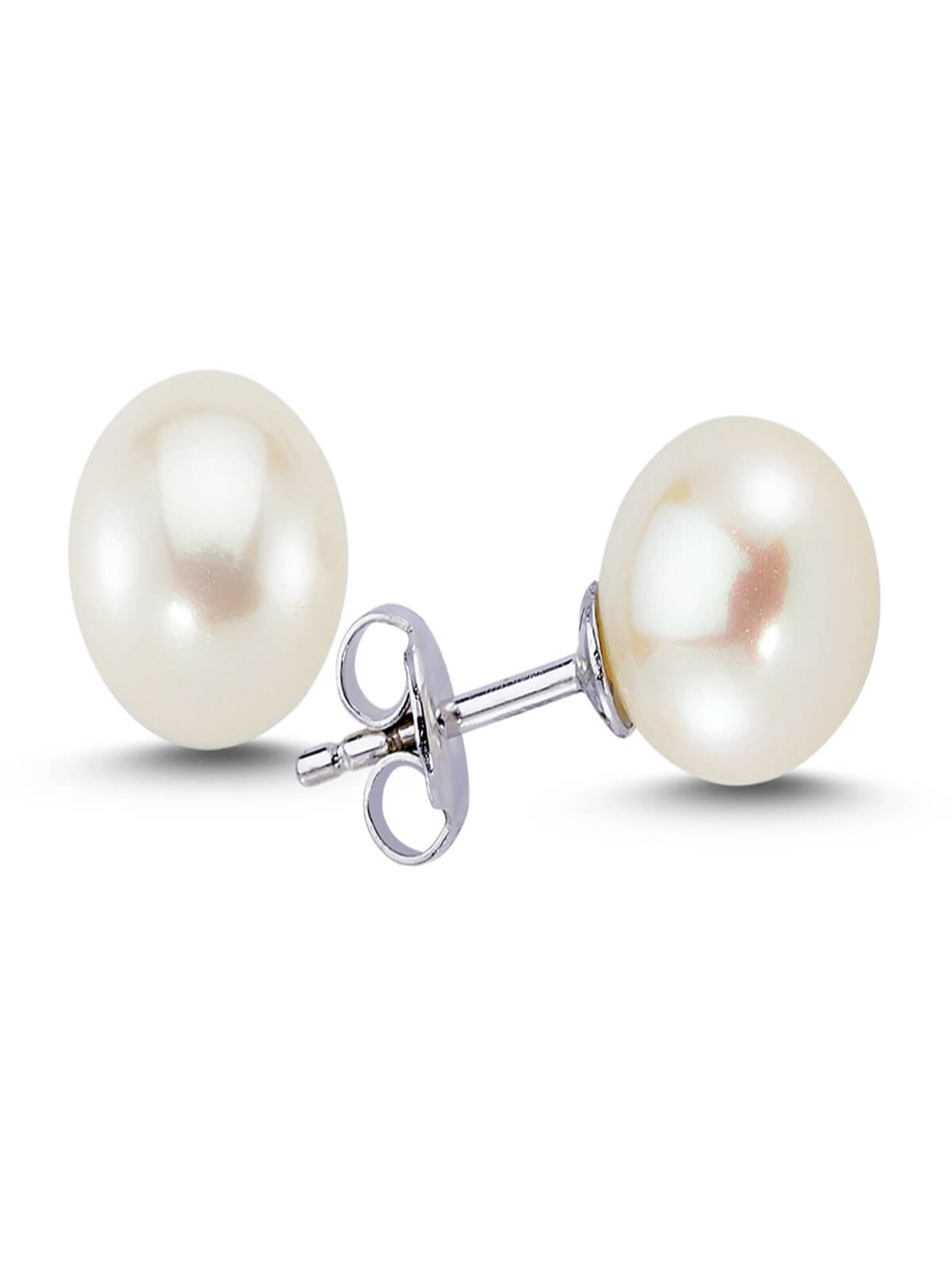 EinStein Diamant Earrings 'Perle Ohrstecker 14 Karat 585 Weißgold' in Gold: front