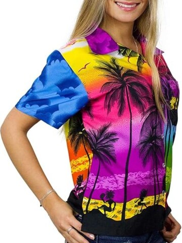 King Kameha Blouse 'Beach' in Mixed colors