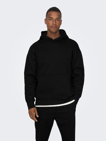 Only & Sons Slim fit Sweatshirt 'Dan' in Black: front