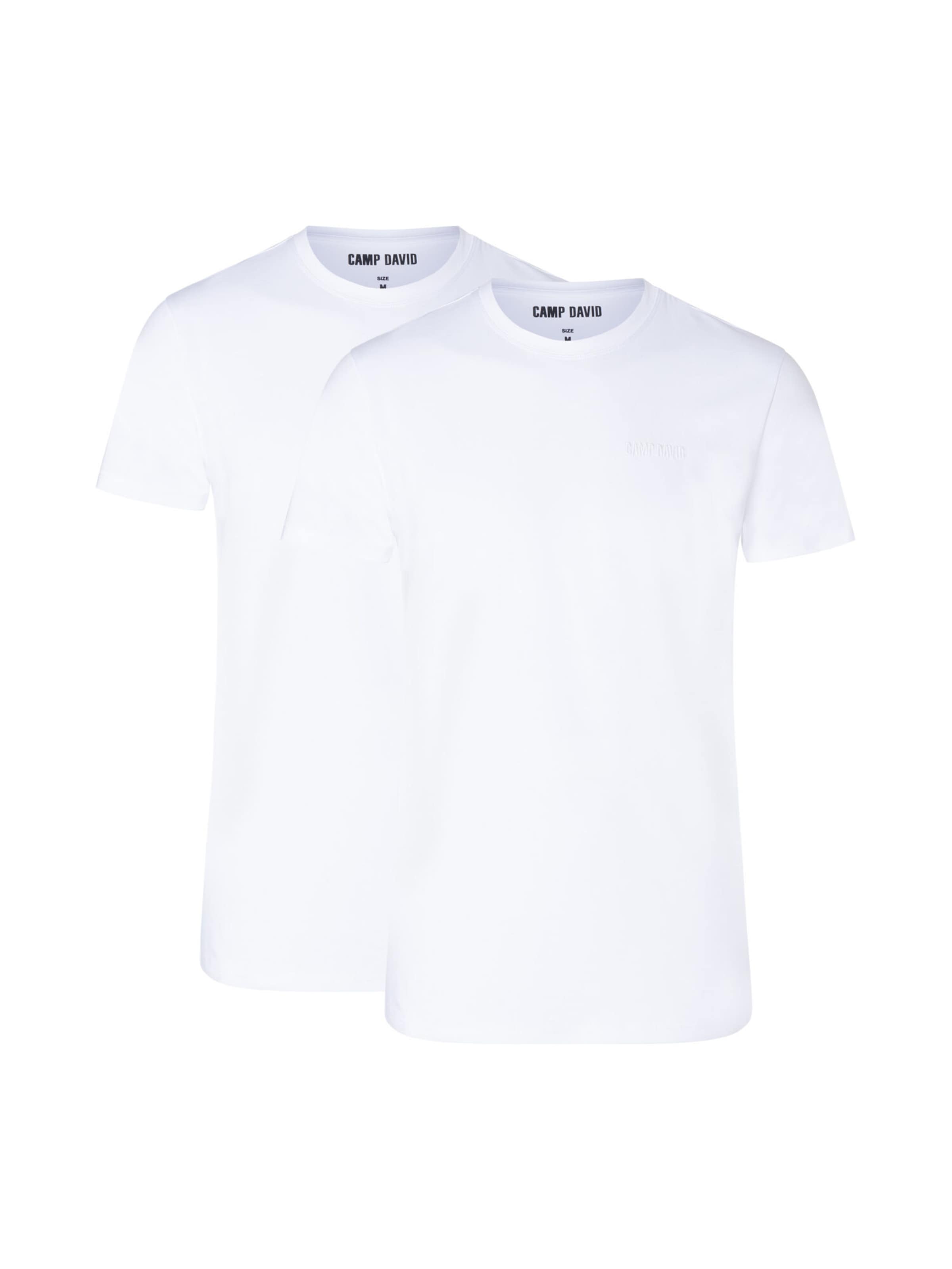 T-Shirt fonctionnel CAMP DAVID en blanc : devant