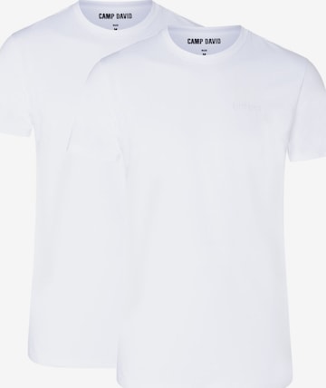 T-Shirt fonctionnel CAMP DAVID en blanc : devant