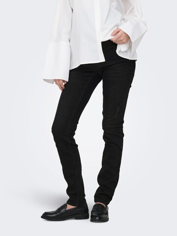 Only Maternity Skinny Jeans 'OLMBlush' in Zwart: voorkant
