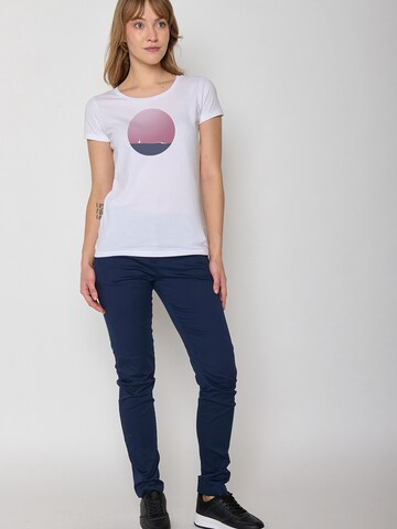 GREENBOMB Shirt 'Nature Lonely Sea' in Wit