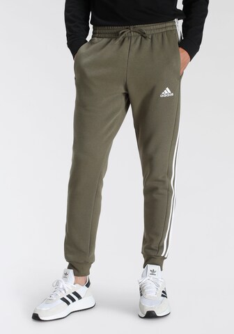 ADIDAS SPORTSWEAR Tapered Workout Pants 'Essentials' in Green: front