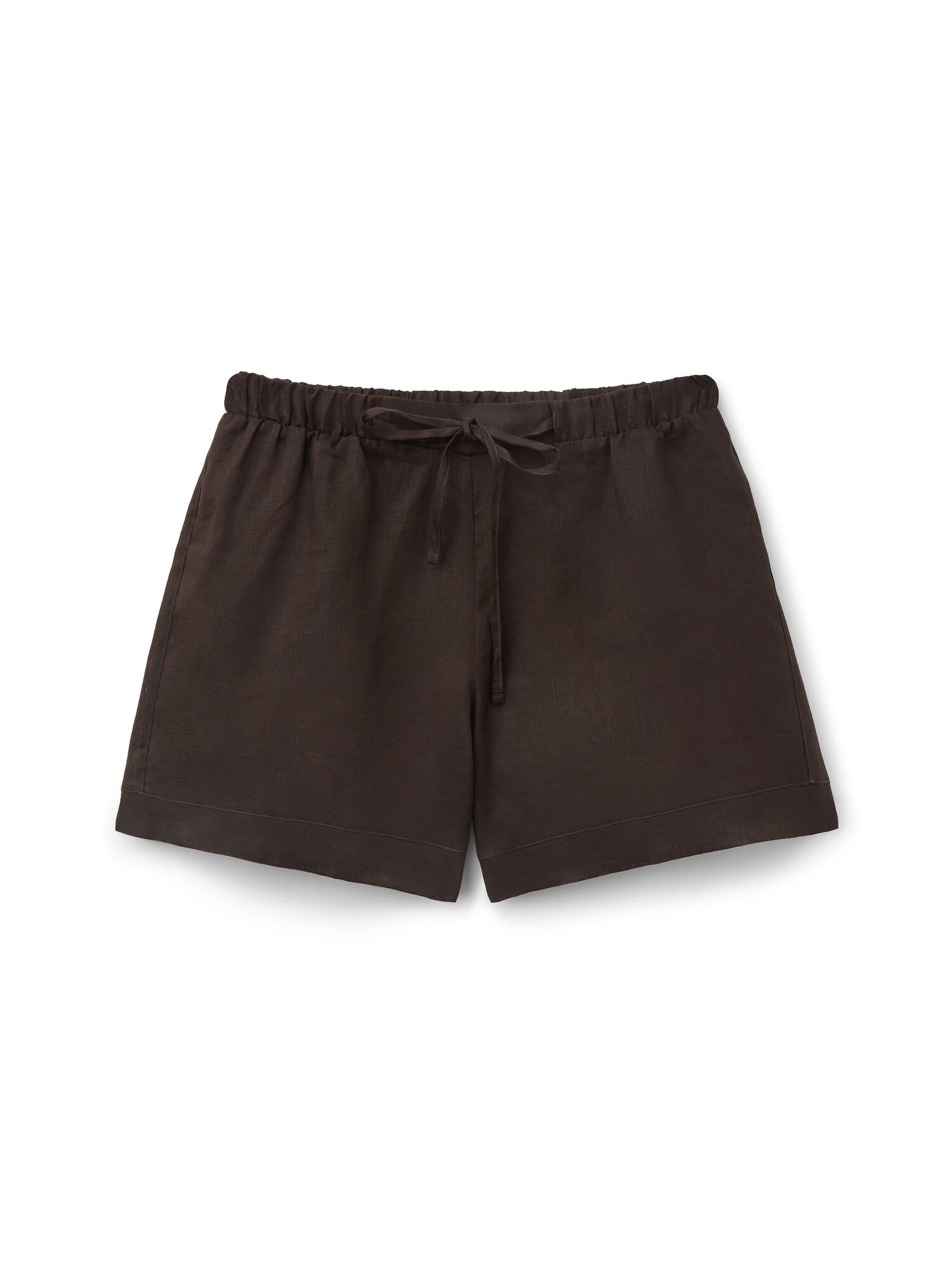 INTIMISSIMI Shorts 'The Pure Linen' in Braun: Vorderseite