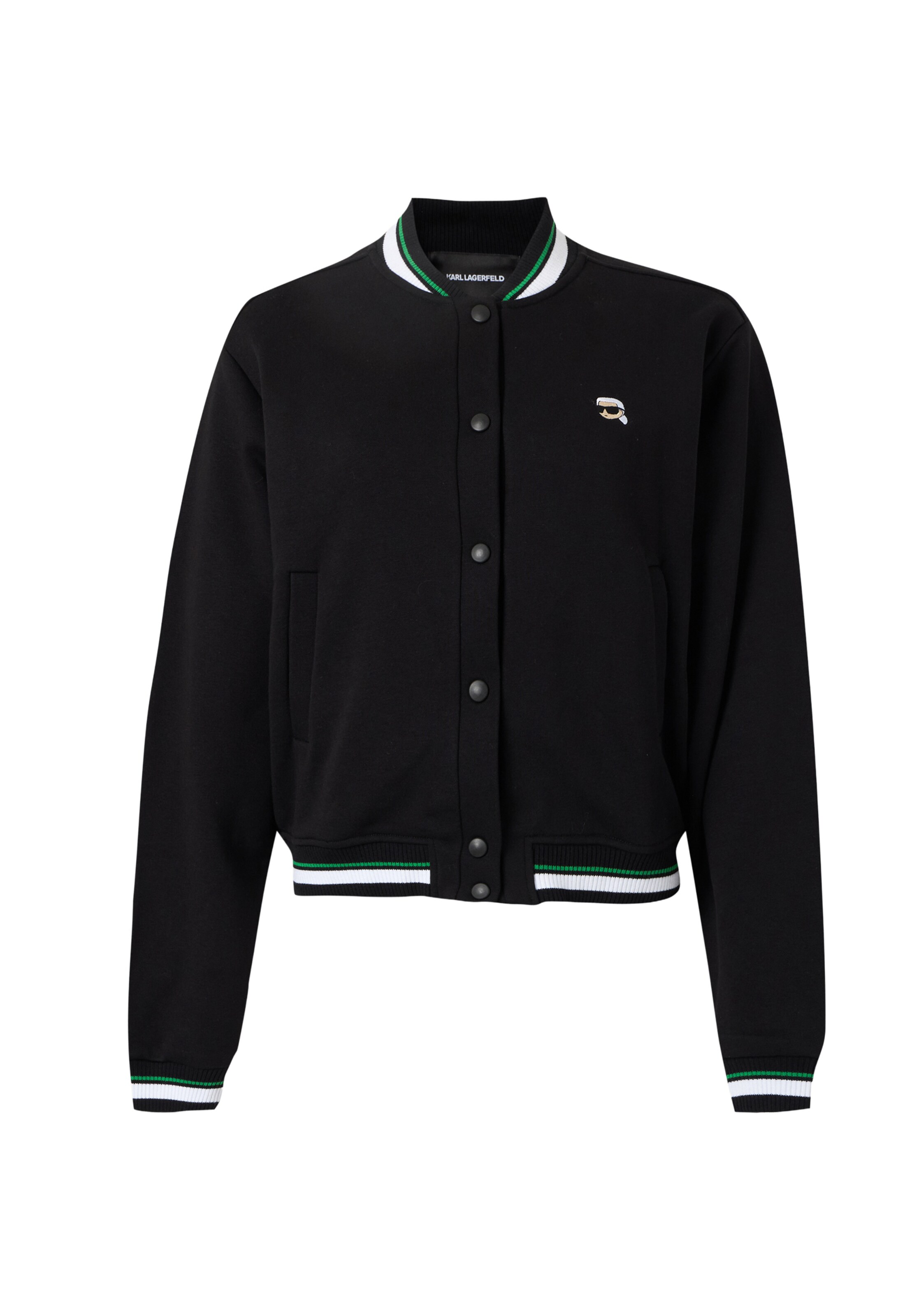 Karl Lagerfeld - Sudadera con cremallera 'IKON' en negro: frente