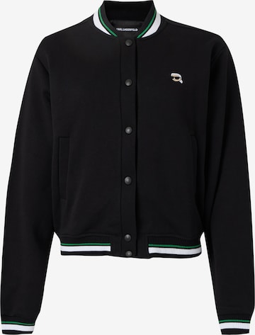Giacca di felpa 'IKON' di Karl Lagerfeld in nero: frontale