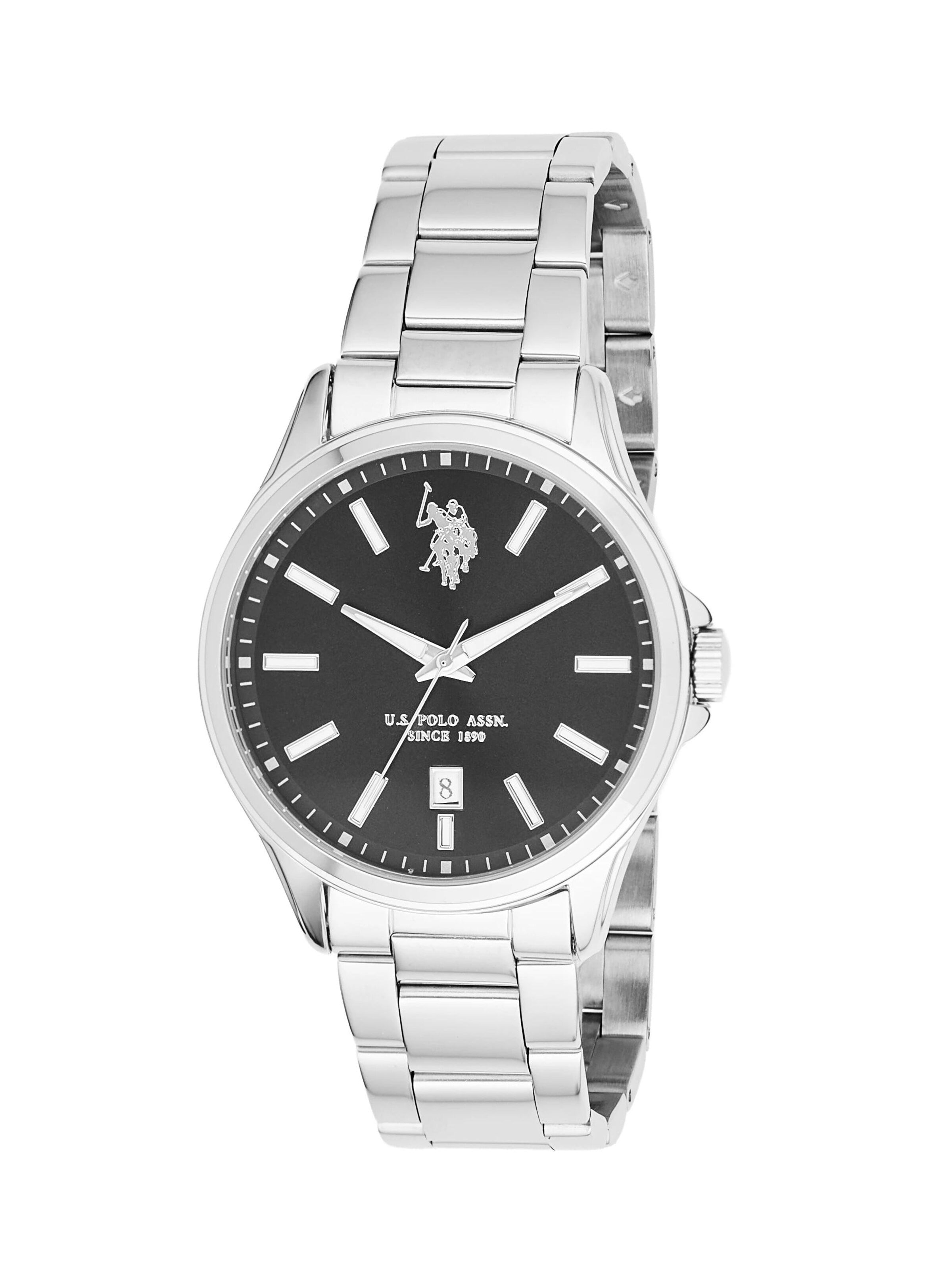 U.S. POLO ASSN. Analoog horloge 'Blaze' in Zilver: voorkant