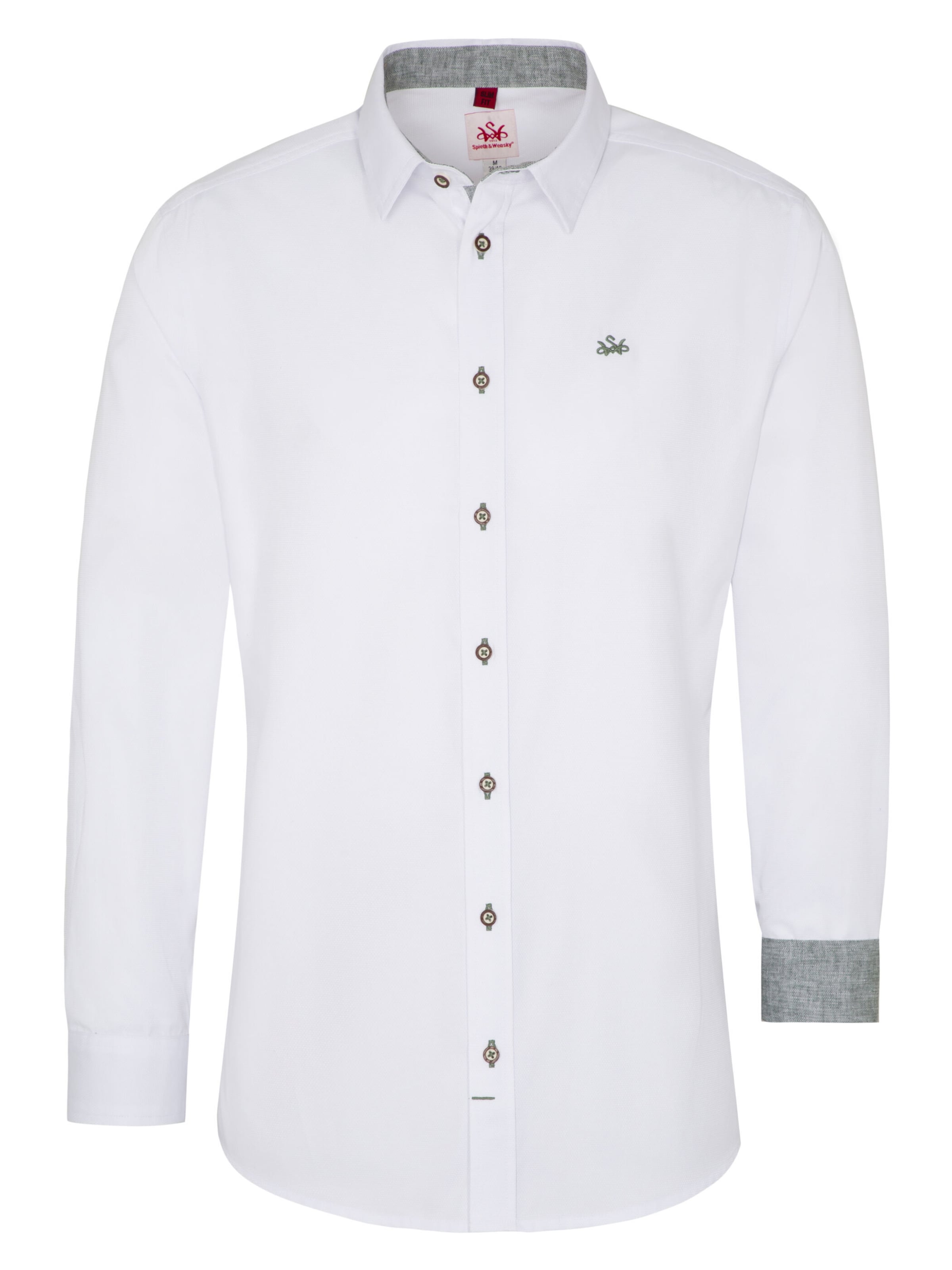 Coupe slim Chemise folklorique 'Frisco' SPIETH & WENSKY en blanc : devant