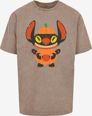 ABSOLUTE CULT Shirt 'Disney Lilo and Stitch - Pumpkin Costume' in Brown: front