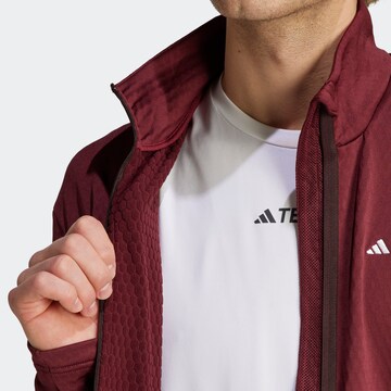 ADIDAS TERREX Athletic Fleece Jacket in Red