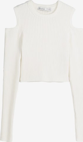 Pull-over Bershka en blanc : devant