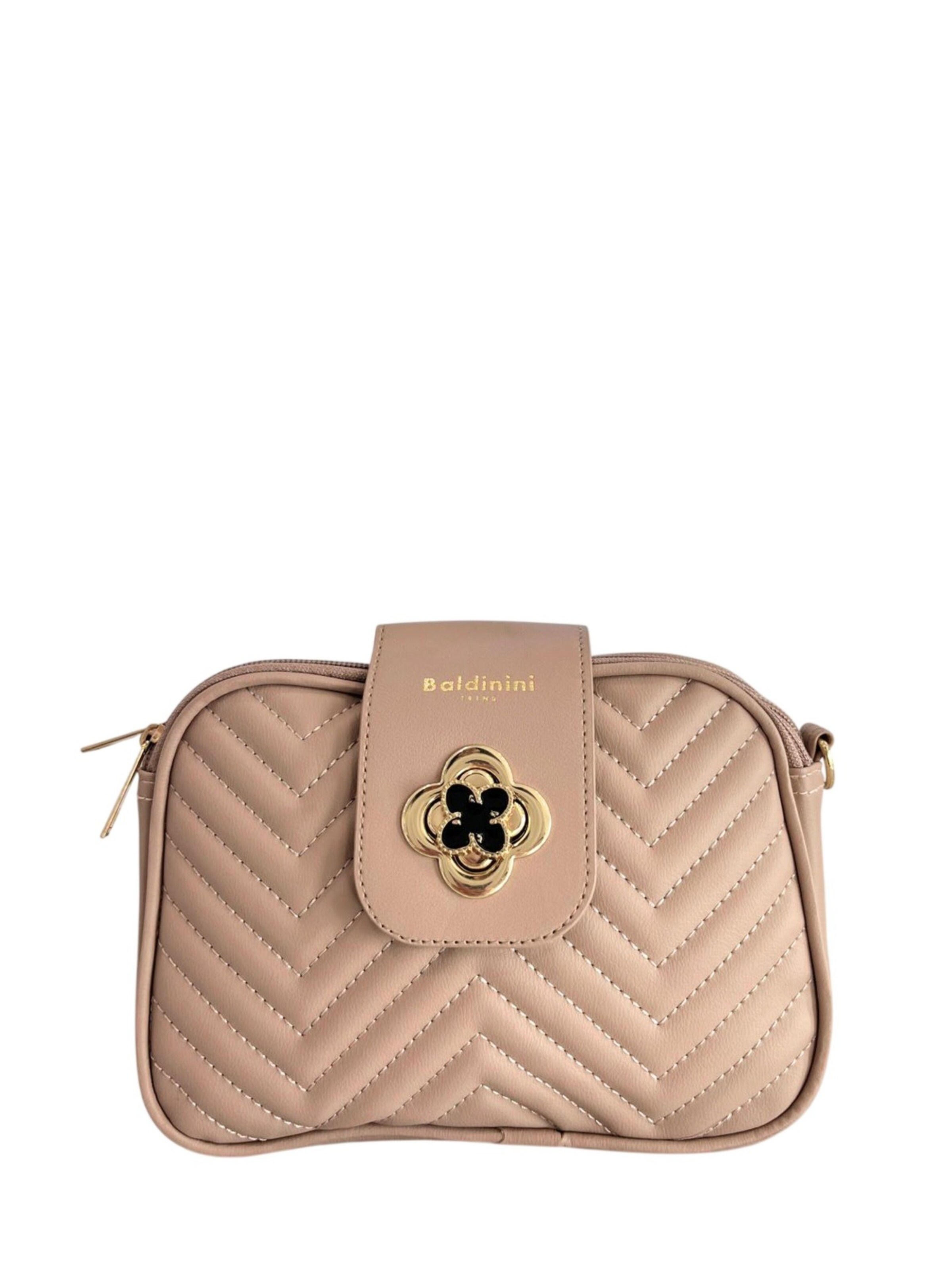 Borsa a spalla 'Borsa a Mano Donna Ecopelle Vegan - Chiusura Zip e Tracolla' di Baldinini Trend in grigio: frontale