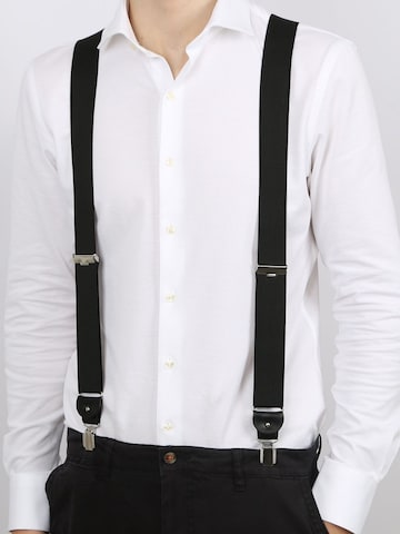 Profuomo Suspenders in Black: front