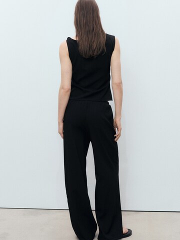 MANGO Wide Leg Bukser 'RIGA' i sort