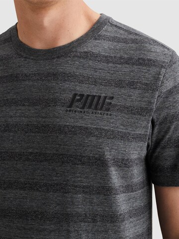 PME Legend Shirt 'T-shirt with tonal stripe pattern' in Blauw