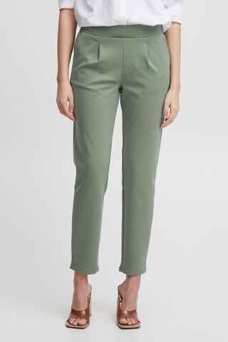 b.young Tapered Pleat-Front Pants 'Rizetta' in Green: front