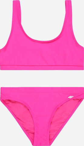 rozā 4F Sporta peldkostīms: no priekšpuses