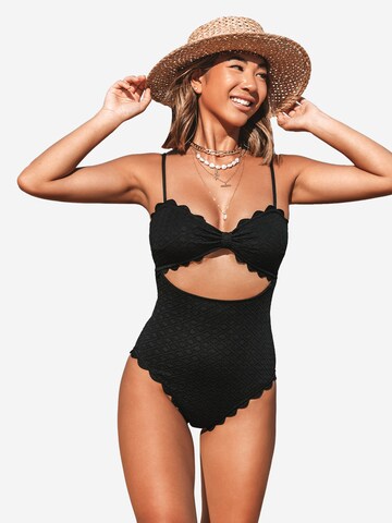 Cupshe Bralette Swimsuit 'ADG3001B' in Black