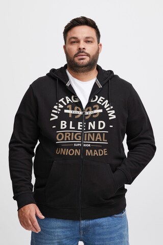 Blend Big Zip-Up Hoodie in Black: front