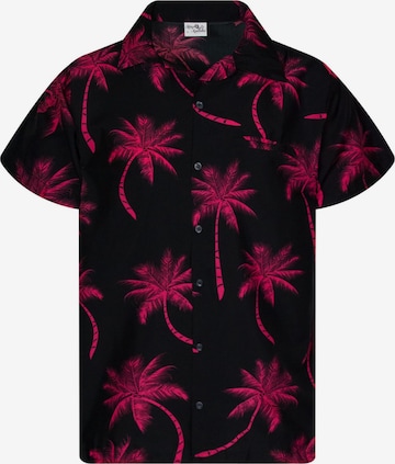 King Kameha Shirt 'Palmshadow' in Rot: Vorderseite