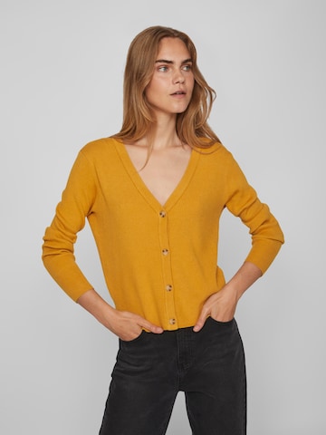 VILA Knit Cardigan 'Comfy' in Yellow: front