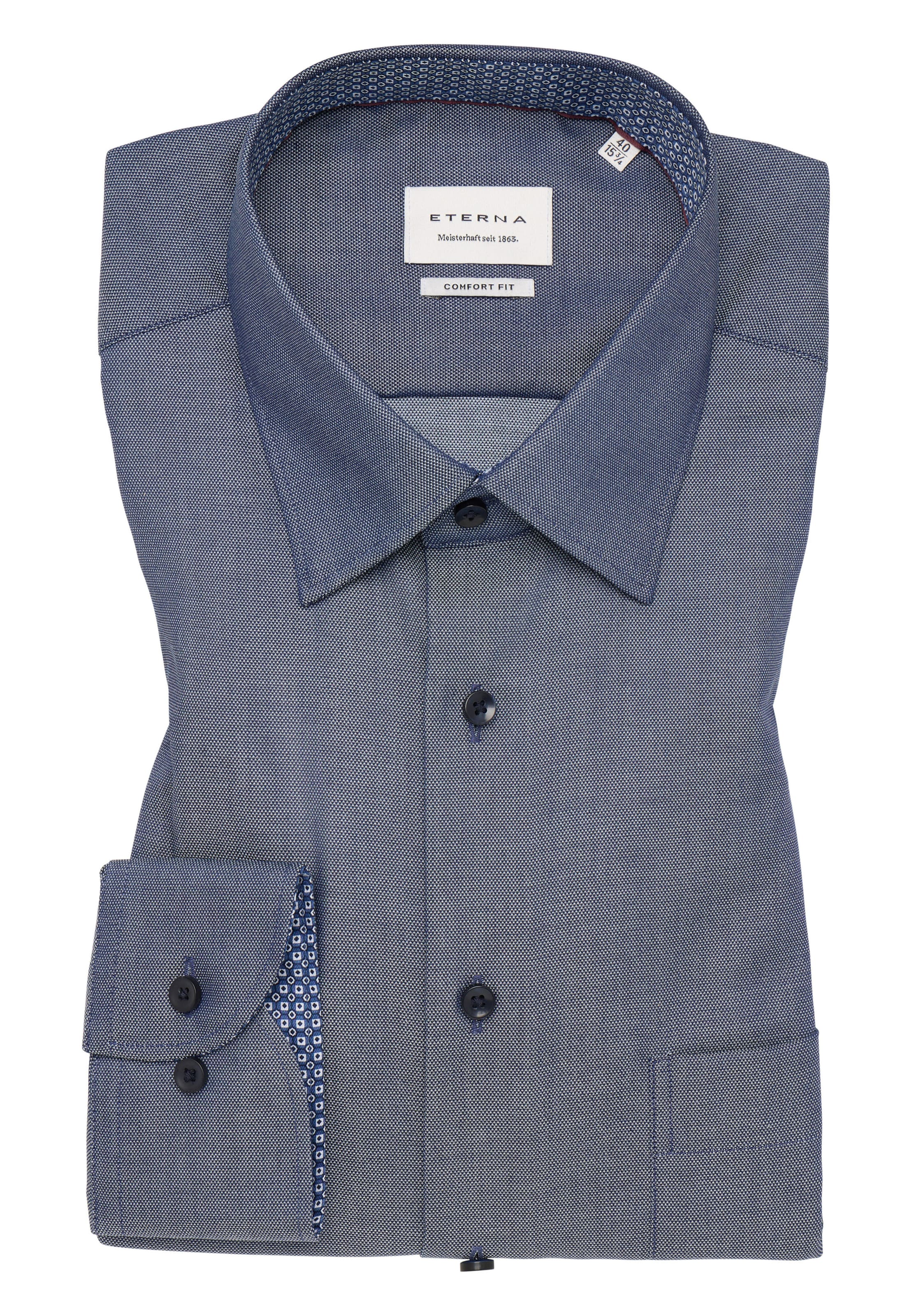 ETERNA Zakelijk overhemd in Blauw: voorkant