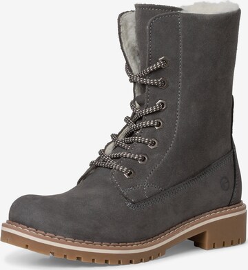 TAMARIS Lace-Up Ankle Boots in Grey: front