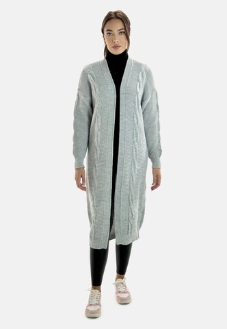 Elara Gebreid vest in Grijs: voorkant