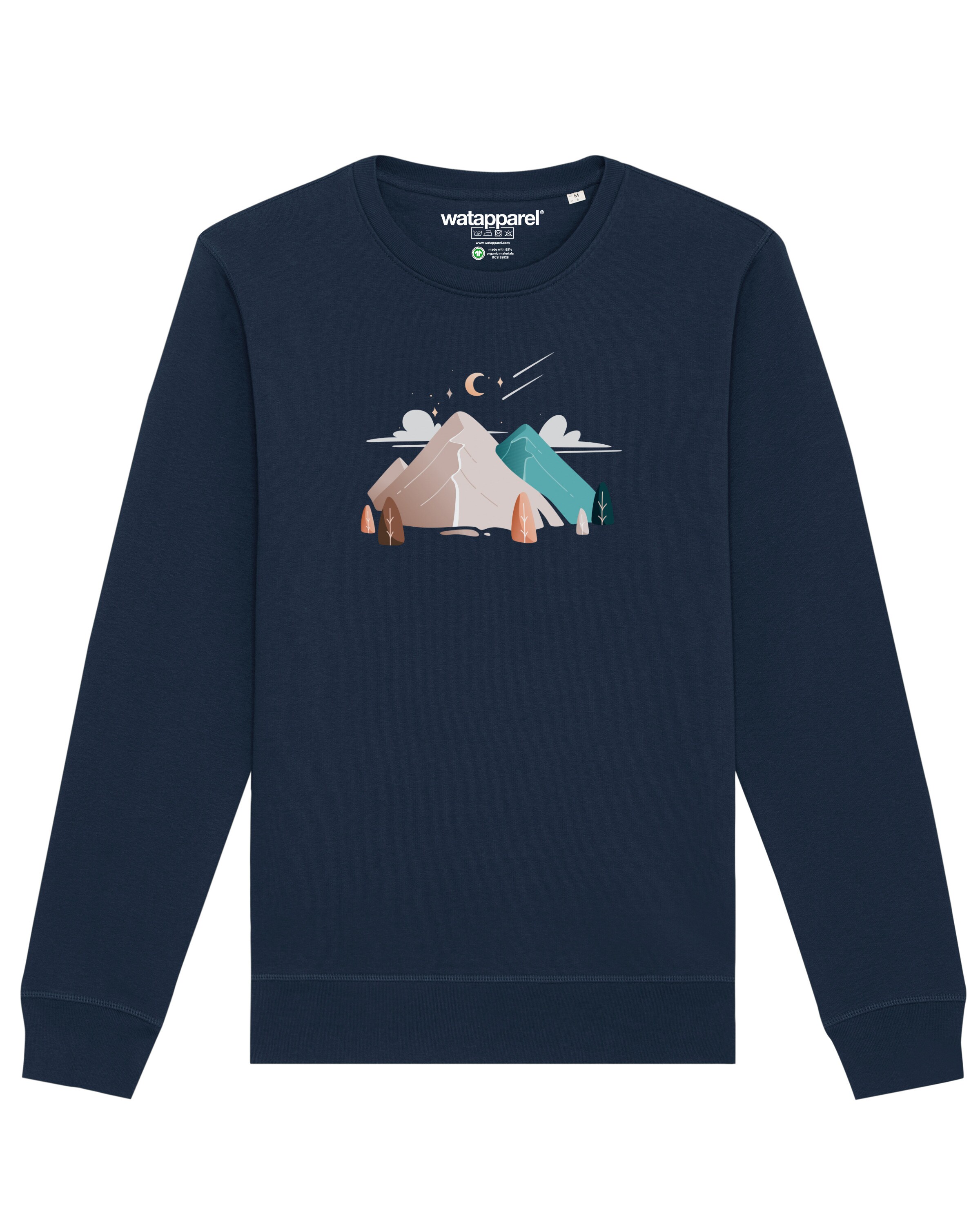 Watapparel Sweatshirt 'Night & Clouds' in Blue: front