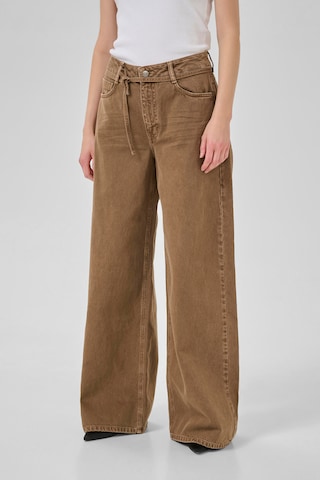 My Essential Wardrobe Wide Leg Jeans 'Karo' i brun: forside