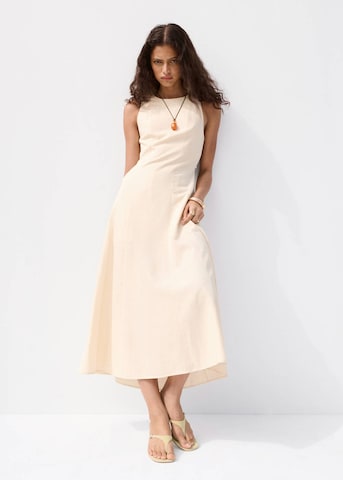 MANGO Dress in Beige: front