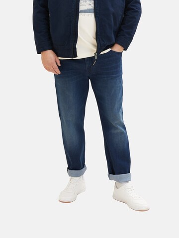 Coupe slim Jean TOM TAILOR Men + en bleu : devant