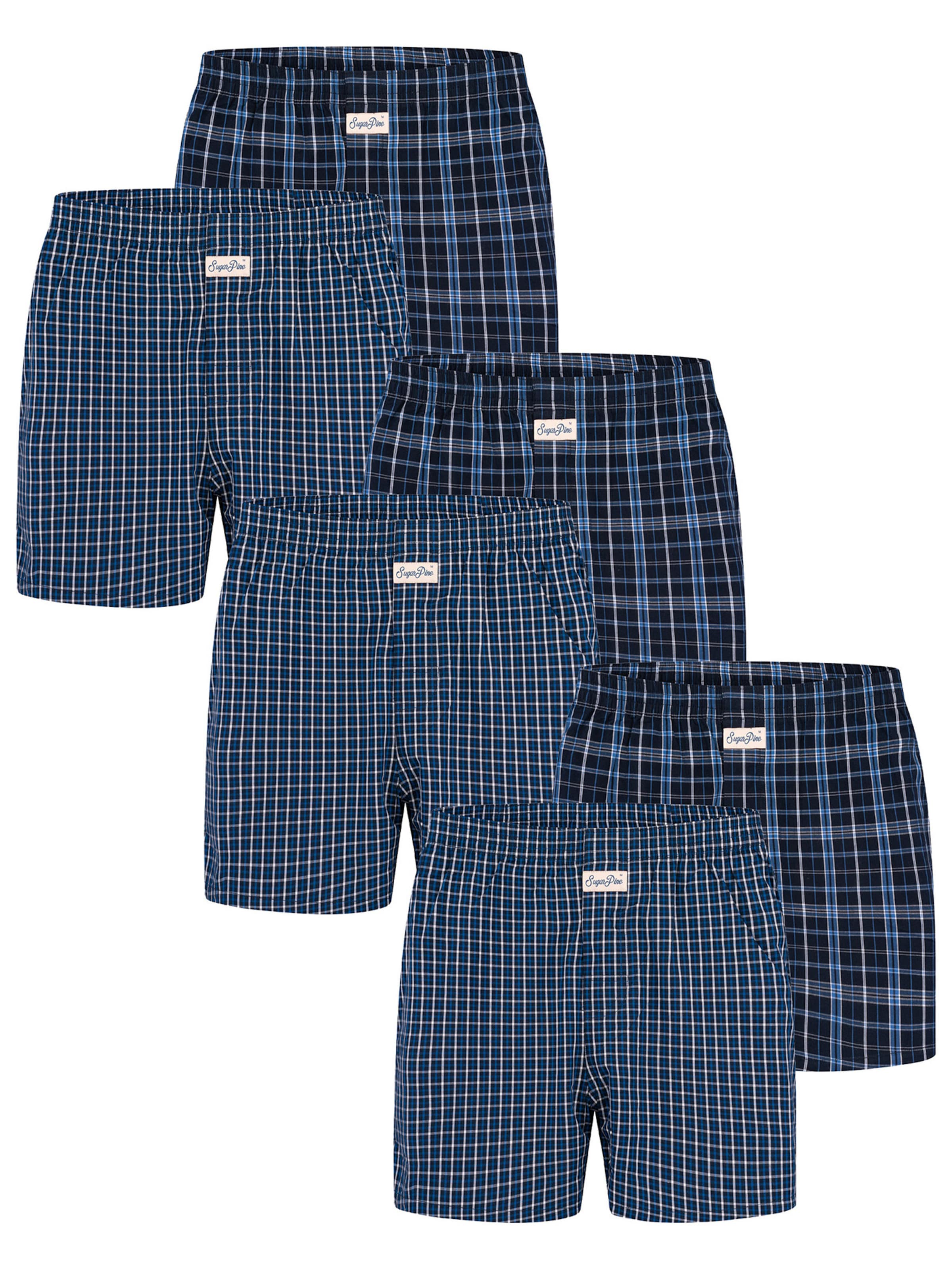 Sugar Pine Boxer ' Mix Karos ' in L in dunkelblau, Produktansicht